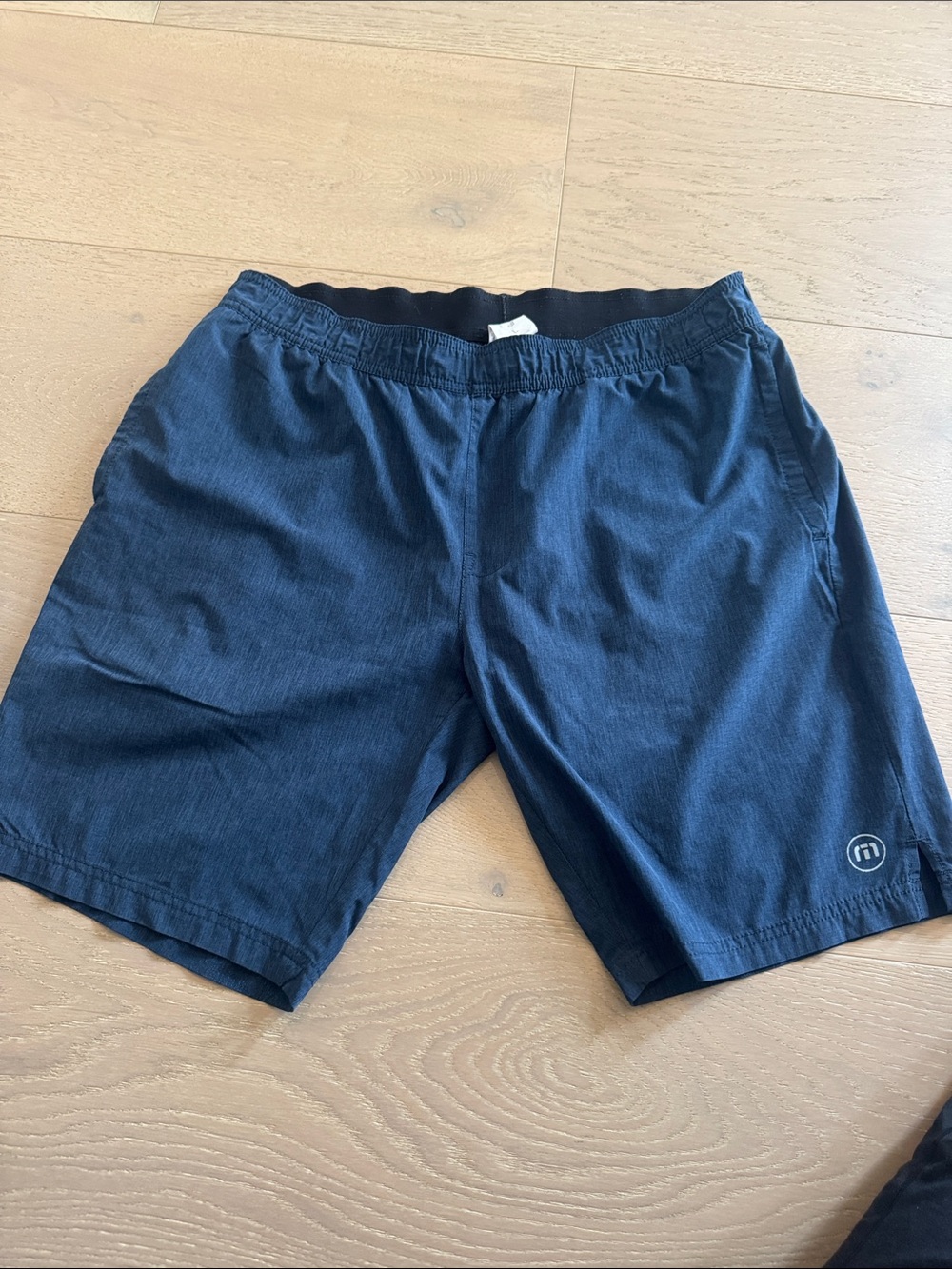 TravisMathew Navy Blue Elastic Waist Shorts
